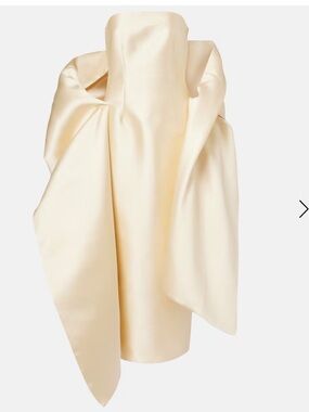 Solace London Renee caped satin gown in Ivory